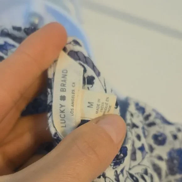 Lucky Brand Blue and White Midi Dress with Elegant Silhouette - Picture 2 of 12